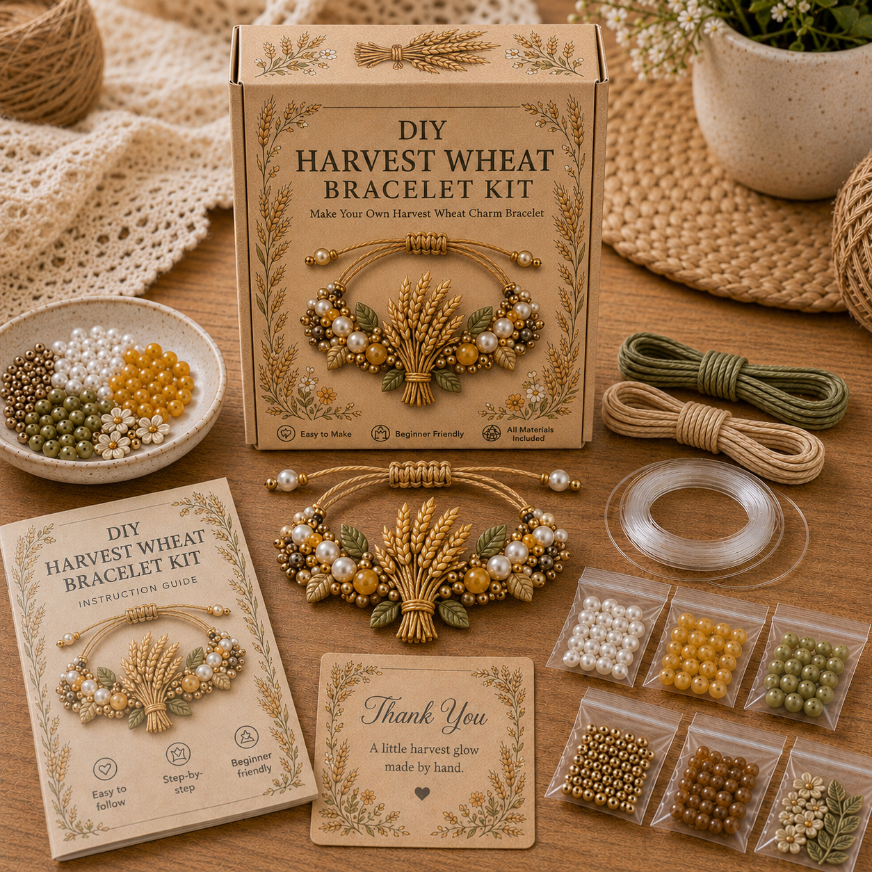 🌻🍄Cottage Garden Charm Bracelet DIY Kit Series🌼🌾🧺