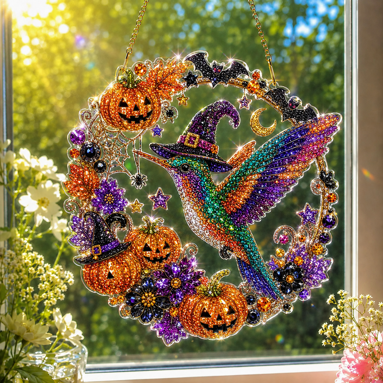 ☀️LAST DAY 70% OFF🌈 - Hummingbird Diamond Art Hanging Ornament Kit