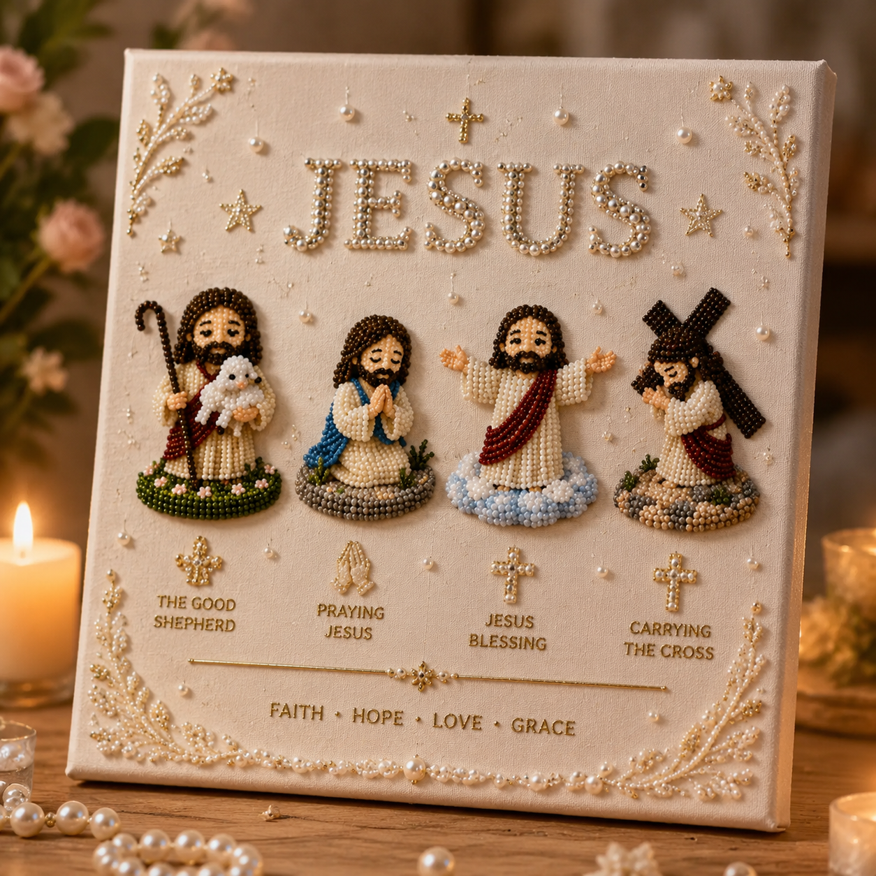 🔥 Last Day 75% OFF – ✝️ DIY Jesus Pearl Art Kit | 3D Pearl-Style Christian Artwork for Prayer Corners & Faith Gifts (📦Buy 3 Free Shipping)