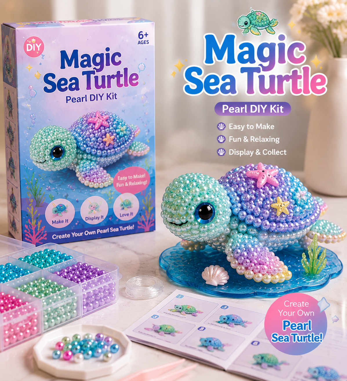 🔥Last Day BUY 3 GET 1 FREE🐚 12 Magical Ocean Friends DIY Kit – Create Your Own Adorable Sea Creatures!
