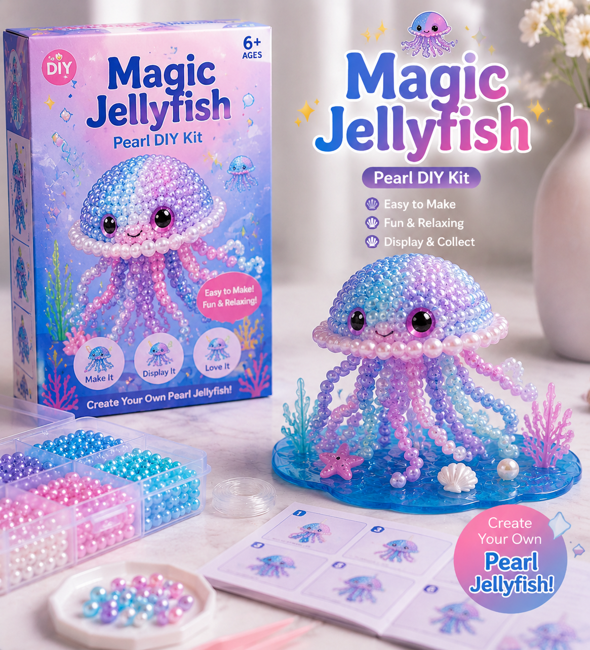 🔥Last Day BUY 3 GET 1 FREE🐚 12 Magical Ocean Friends DIY Kit – Create Your Own Adorable Sea Creatures!