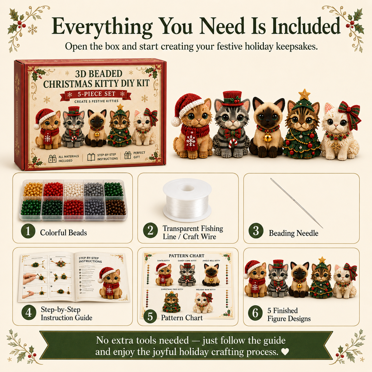 Celebrate Every Season in Beads ✨ 3D Beaded Kitty DIY Collection