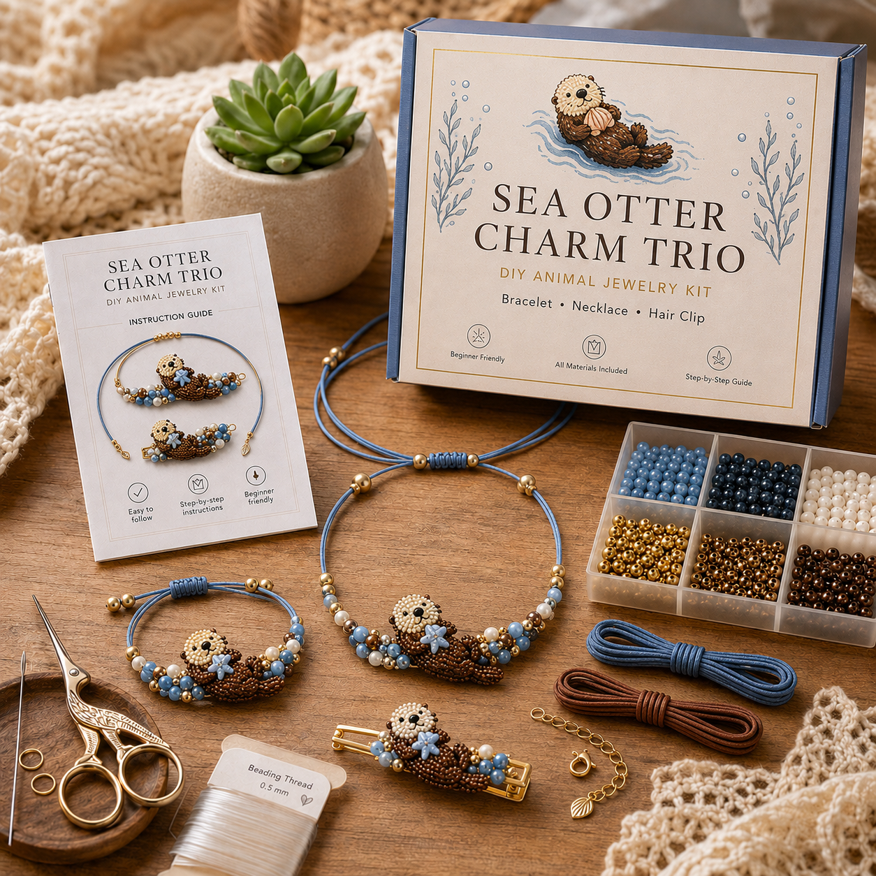 DIY Animal Beaded Jewelry Trio Kit 🧵