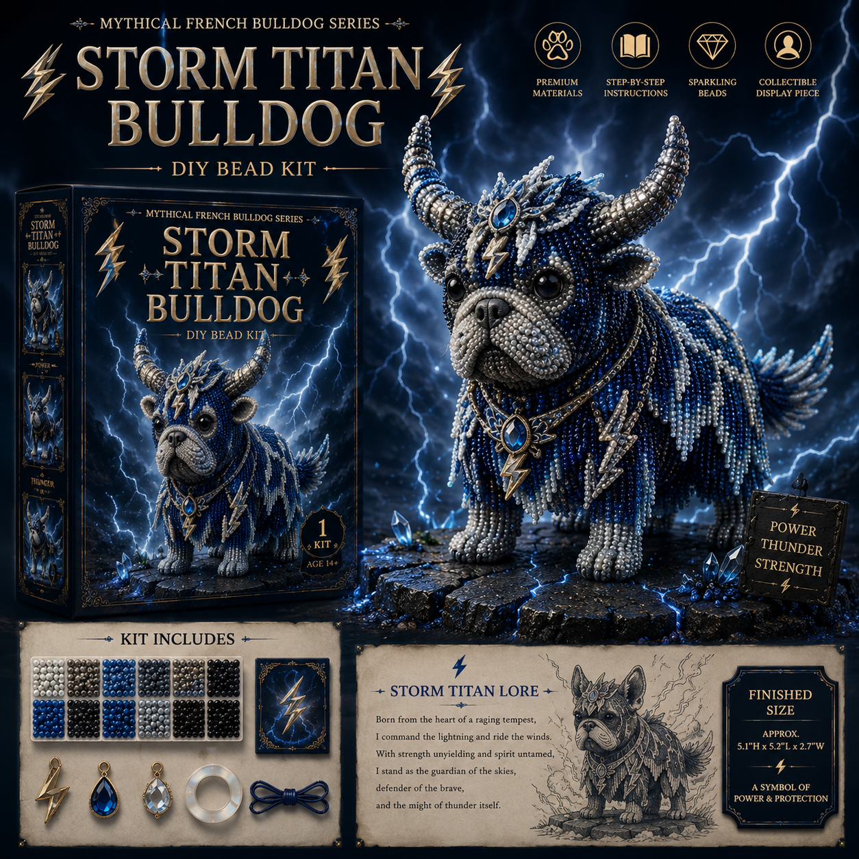 🐾 Mythical French Bulldog DIY Bead Kit Collection
