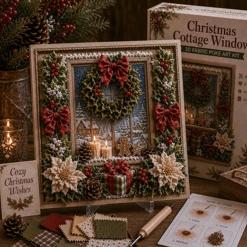 🎄🧵 Premium 3D Christmas Fabric Poke Art Kit