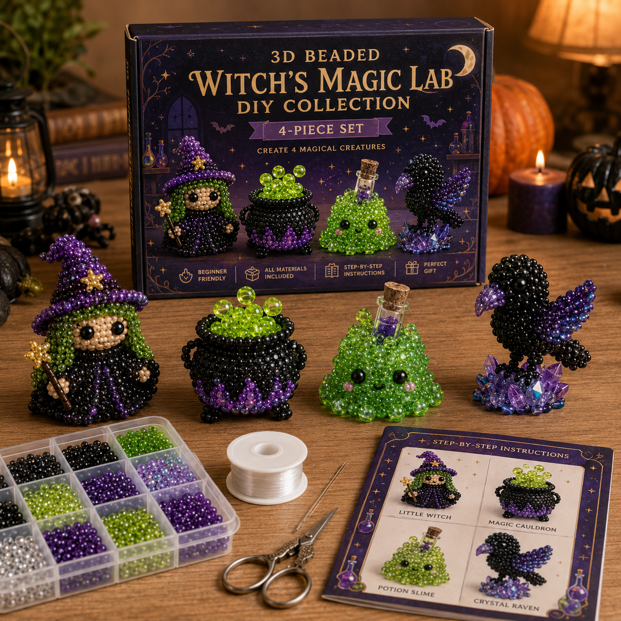 ⚡ LAST CHANCE! 60% OFF ENDS TONIGHT 🎃Halloween Beaded Craft Friends Kit