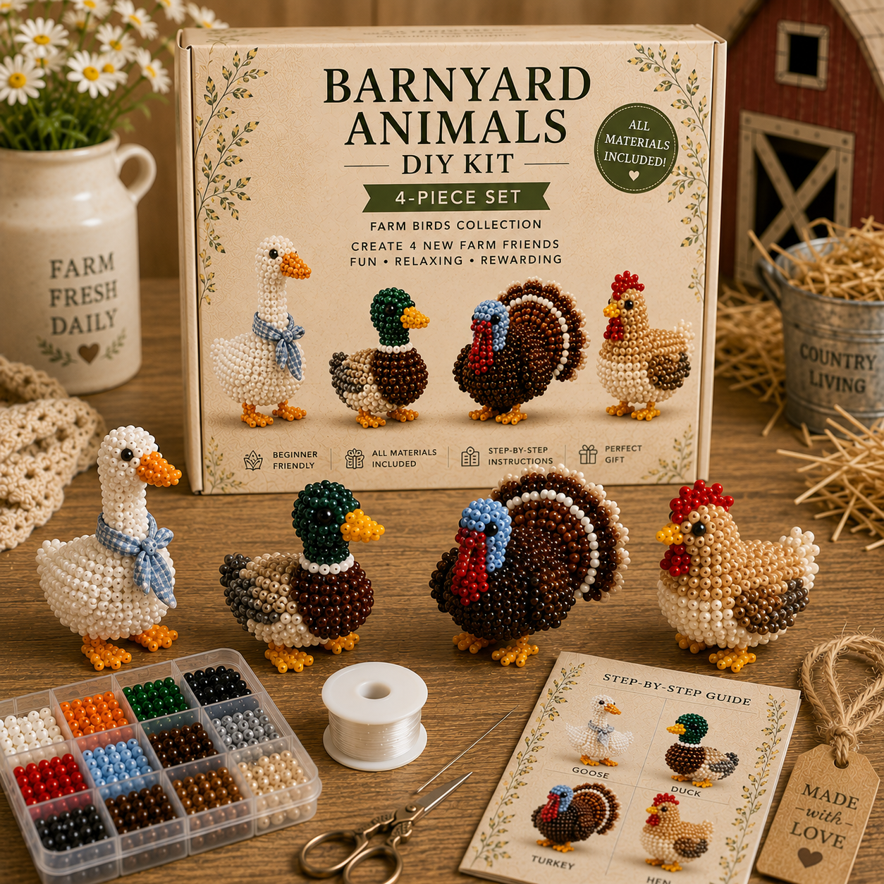 Barnyard Animals Beaded DIY Kit
