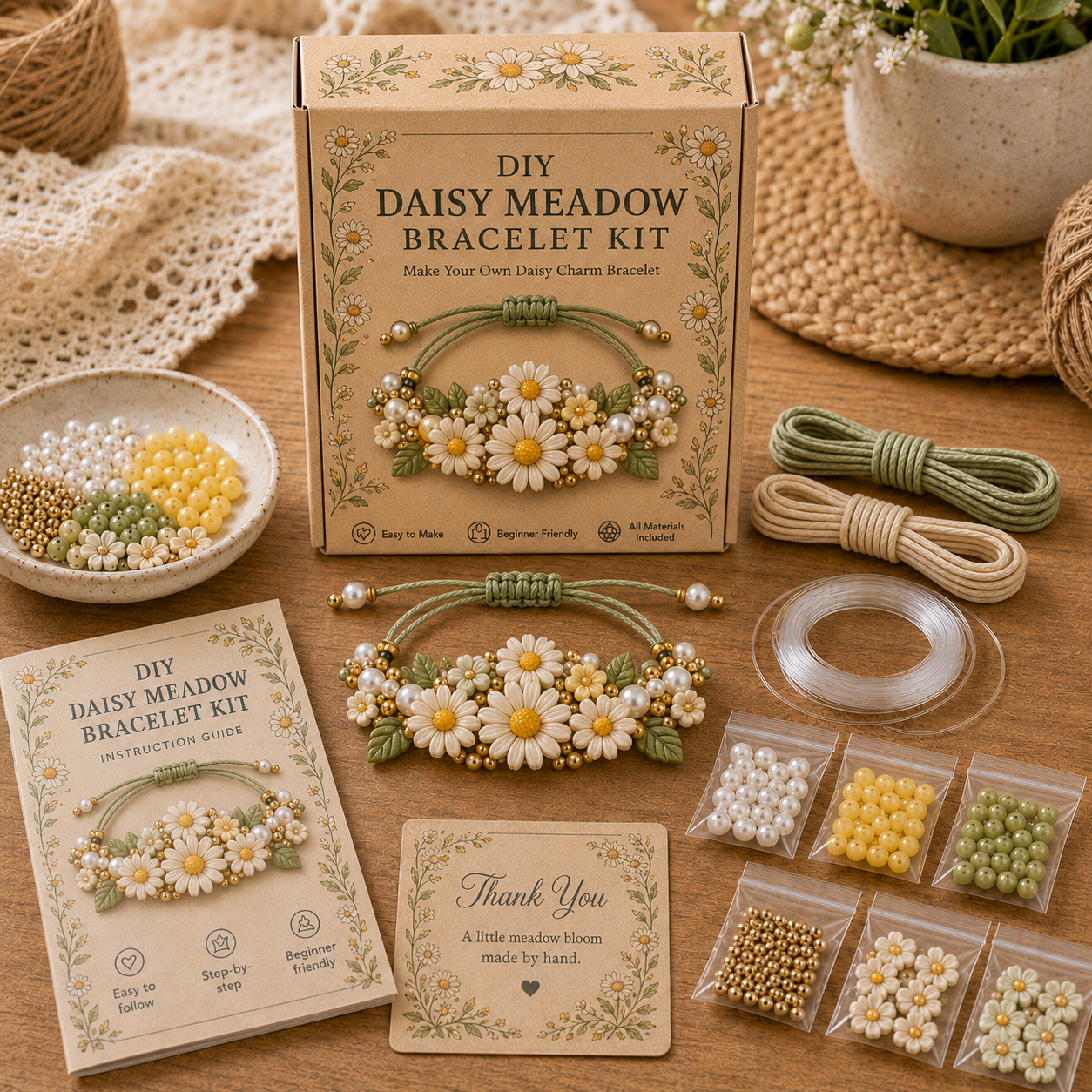 🌻🍄Cottage Garden Charm Bracelet DIY Kit Series🌼🌾🧺