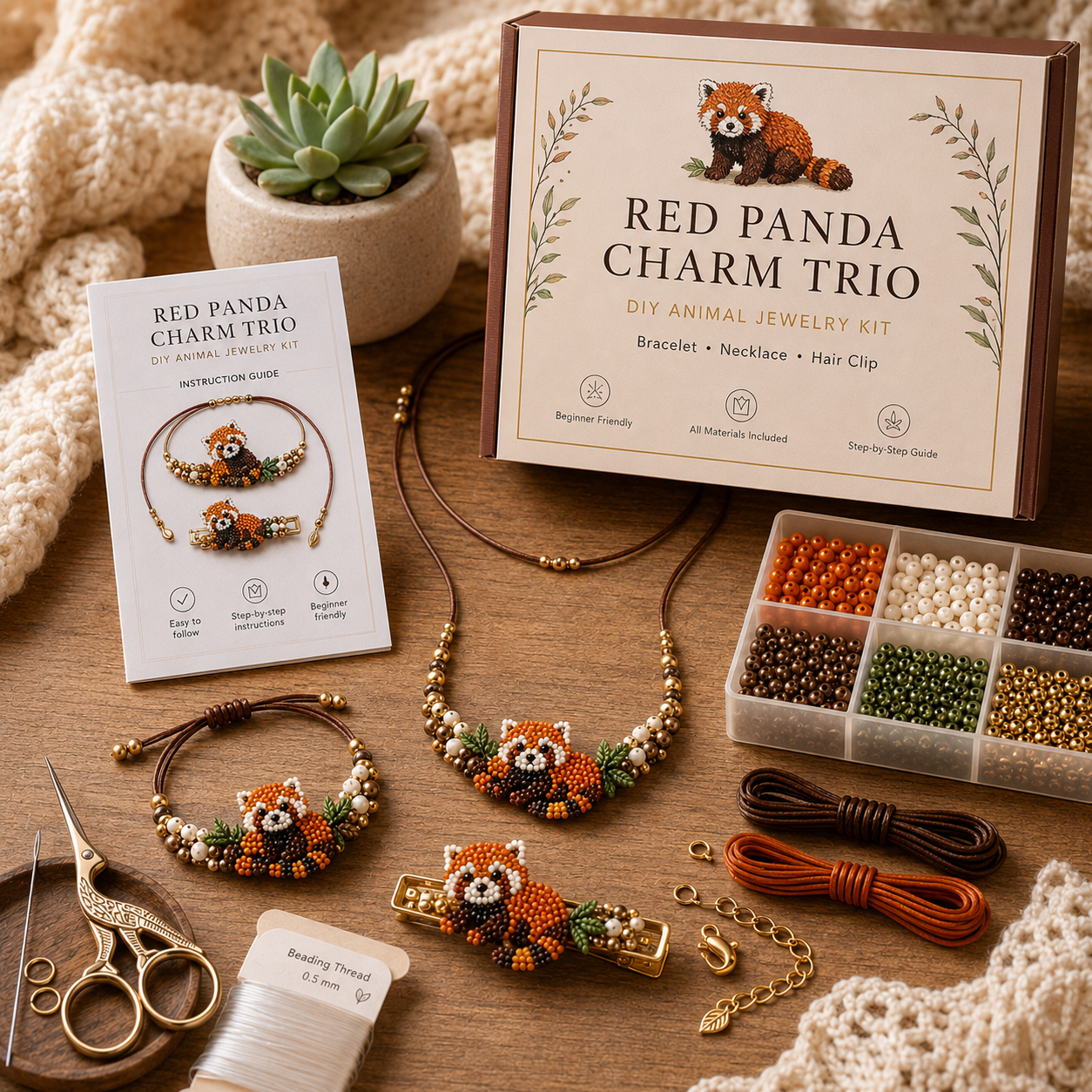 DIY Animal Beaded Jewelry Trio Kit 🧵