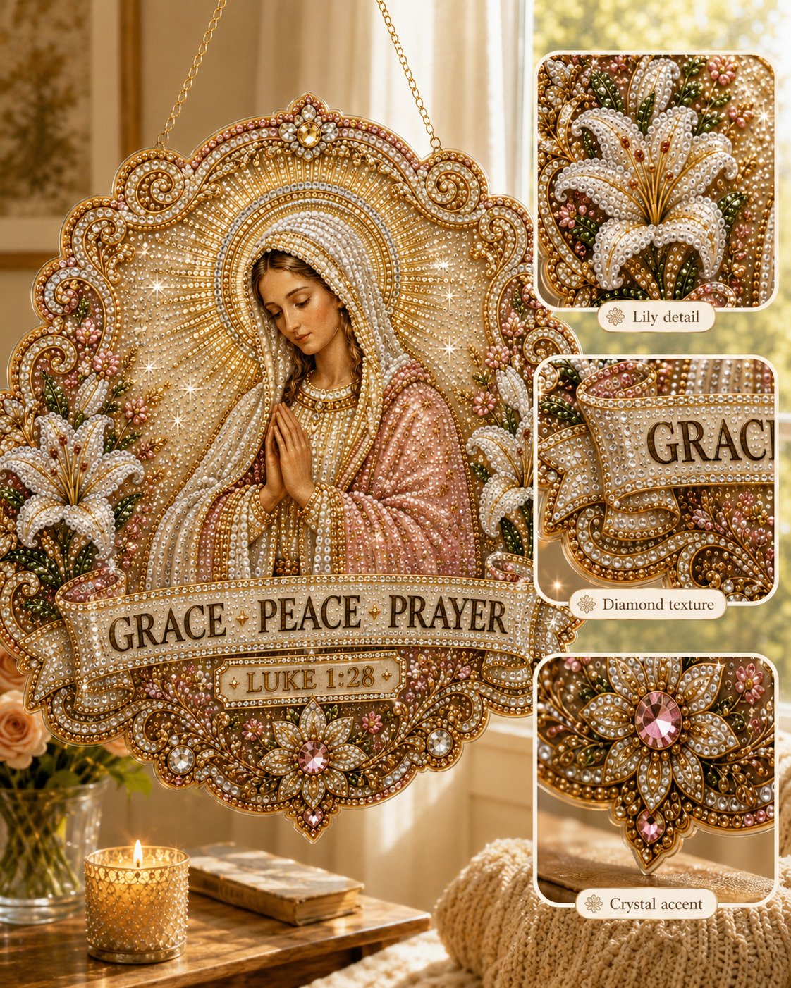 🙏✝️Christian Diamond Art Hanging Ornament Kit