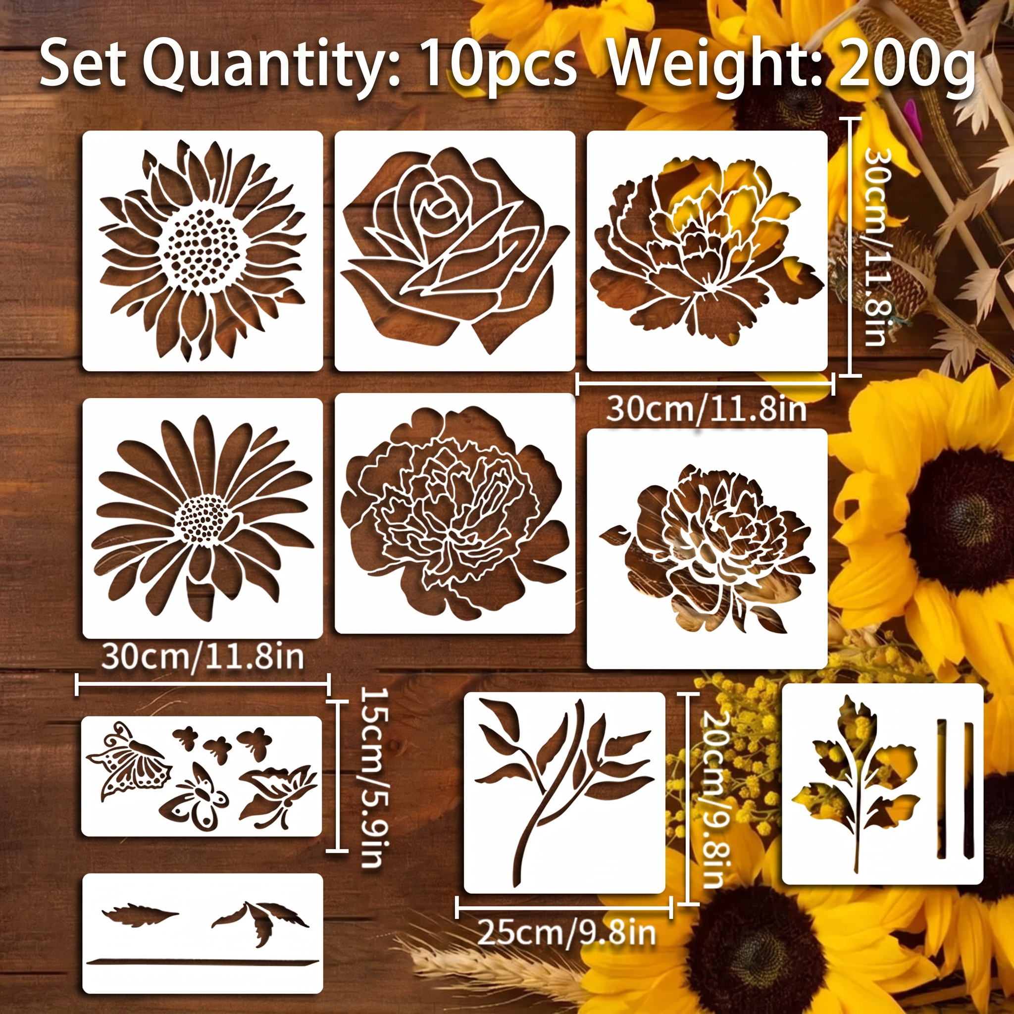 ✨LAST DAY: 49% OFF! - 💐Garden Fence Large Flower Stencils🌻DIY Decoration