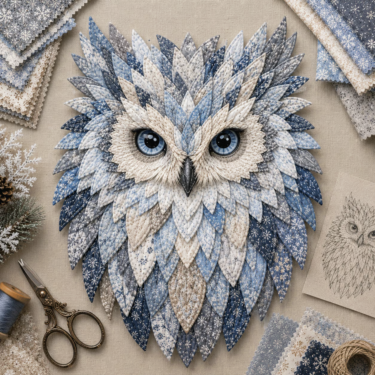 💥 LAST DAY 49% OFF - 🦉 Layered Fabric Owl Wall Art DIY Kit – Easy for Beginners, Guide Included