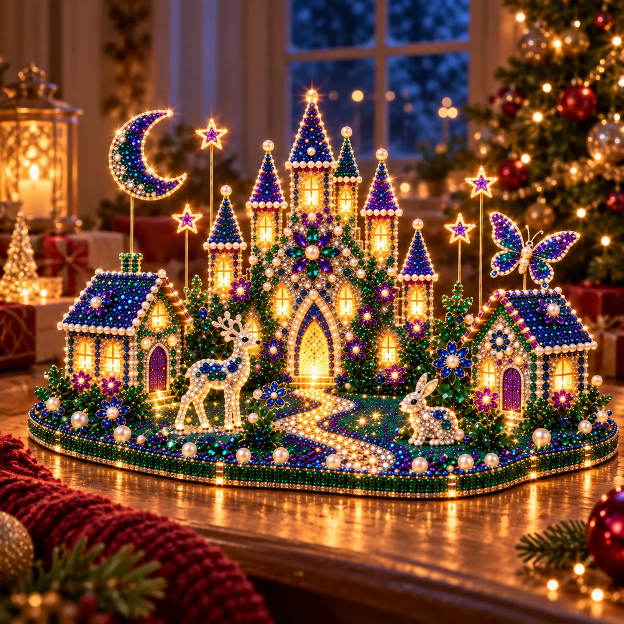 🎁 Last Day 49% OFF –Magical Christmas Village – DIY Rhinestone Set for Festive Table Decor