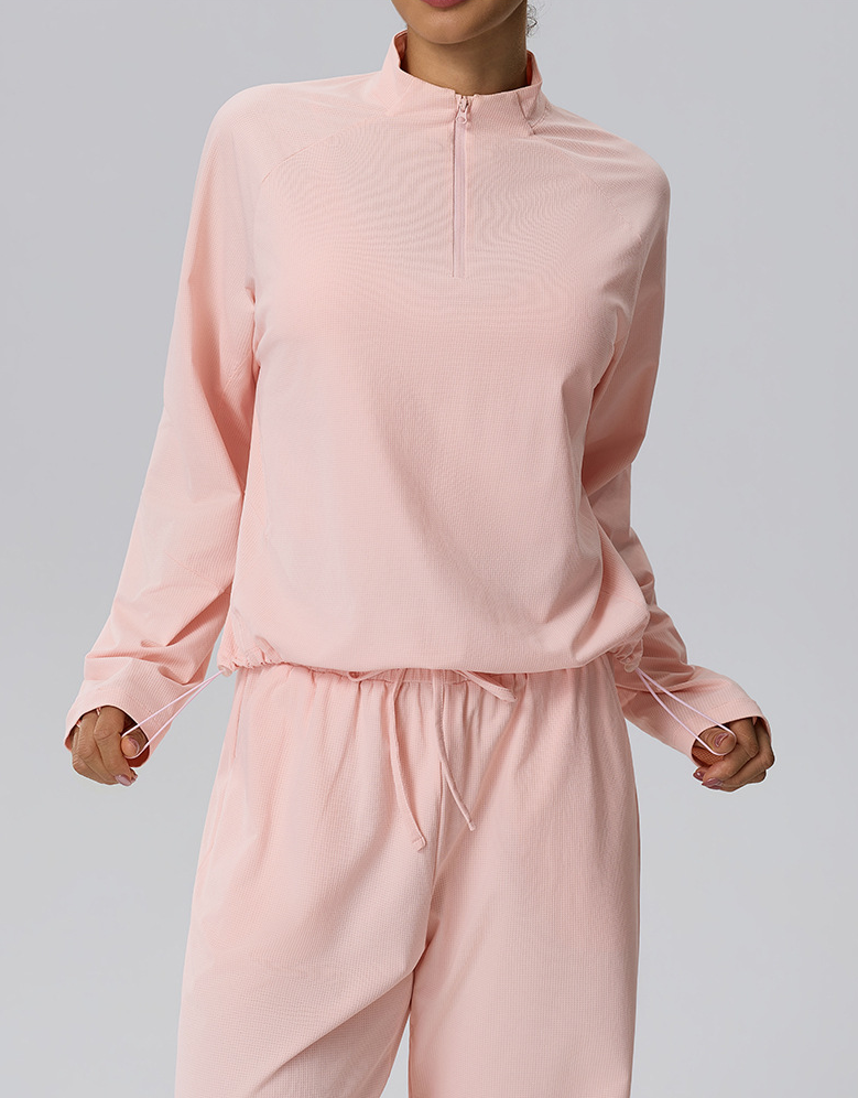 Women’s Waffle Knit Two-Piece Tracksuit Set – Lightweight & Breathable Long Sleeve Top and Trousers for Autumn/Winter, Casual Wear, Travel & Camping