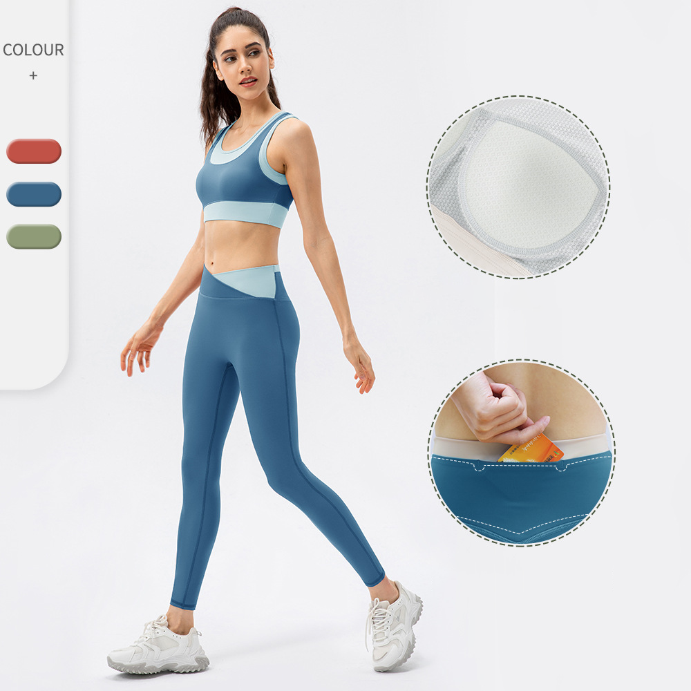 Women’s 2-Piece Yoga Set – Built-In Bra Top & High-Waisted Leggings for Fitness, Casual & Outdoor Wear