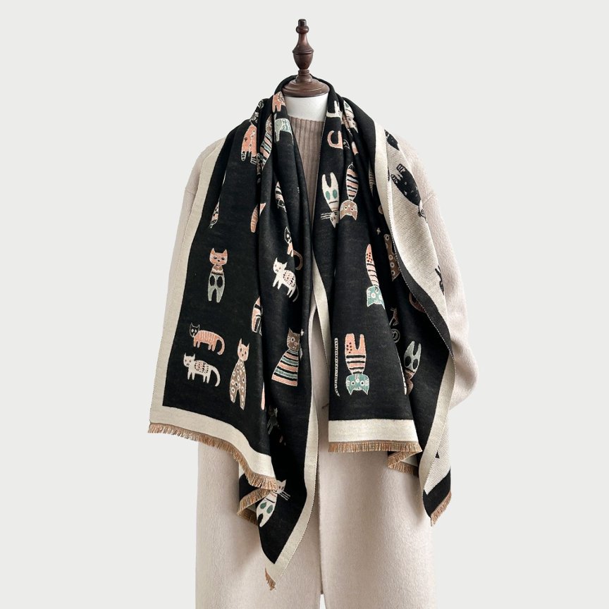 New autumn/winter cat-themed fashion cashmere scarf