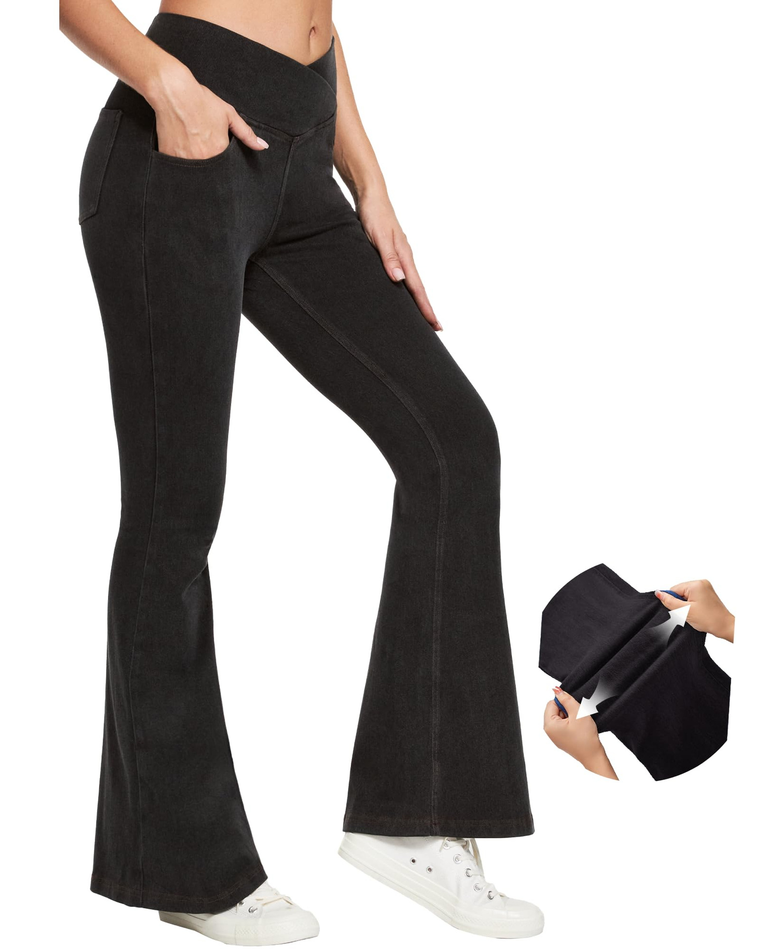  LADIES 360 STRETCHY WIDE LEG HIGH WAIST COTTON JEANS BREATHABLE COTTON SUPER STRTETCH FITS 3 SIZES FROM SIZE 8-24 PLUS SIZE LADIES JEANS