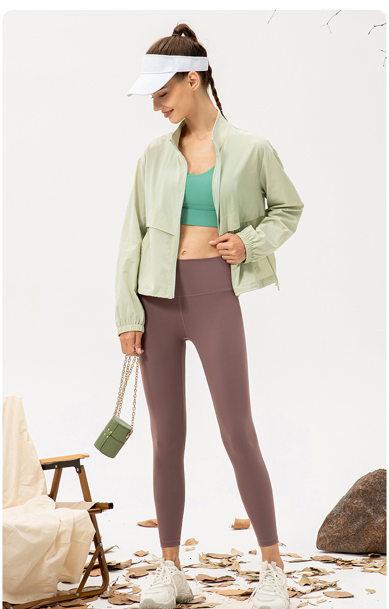 Women’s Outdoor Windbreaker Jacket – Relaxed Zip-Up Mock Neck for Yoga, Running, Casual & Outdoor Wear
