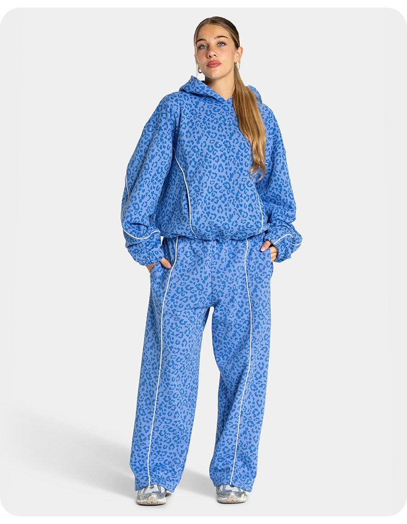 Women’s New Leopard Print Hooded Sportswear Set – Quick-Dry, Breathable & Relaxed 