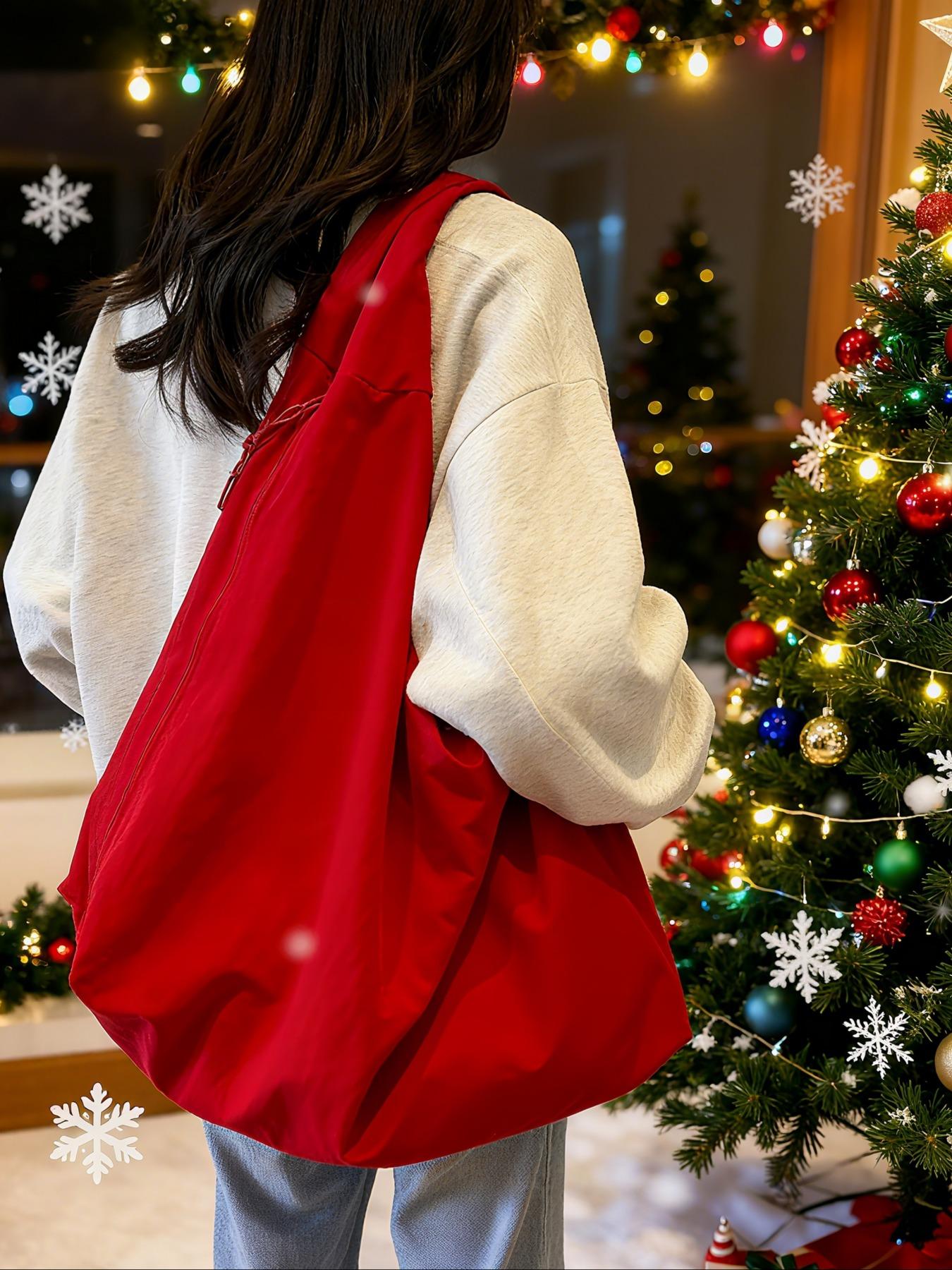 2026 Spring Summer Fashion Simple Solid Color Plaid Bow Leopard Print Velvet Polka Dot, Multi-Pocket Large Capacity Women's Shoulder Bag, Commuter Shoulder Bag