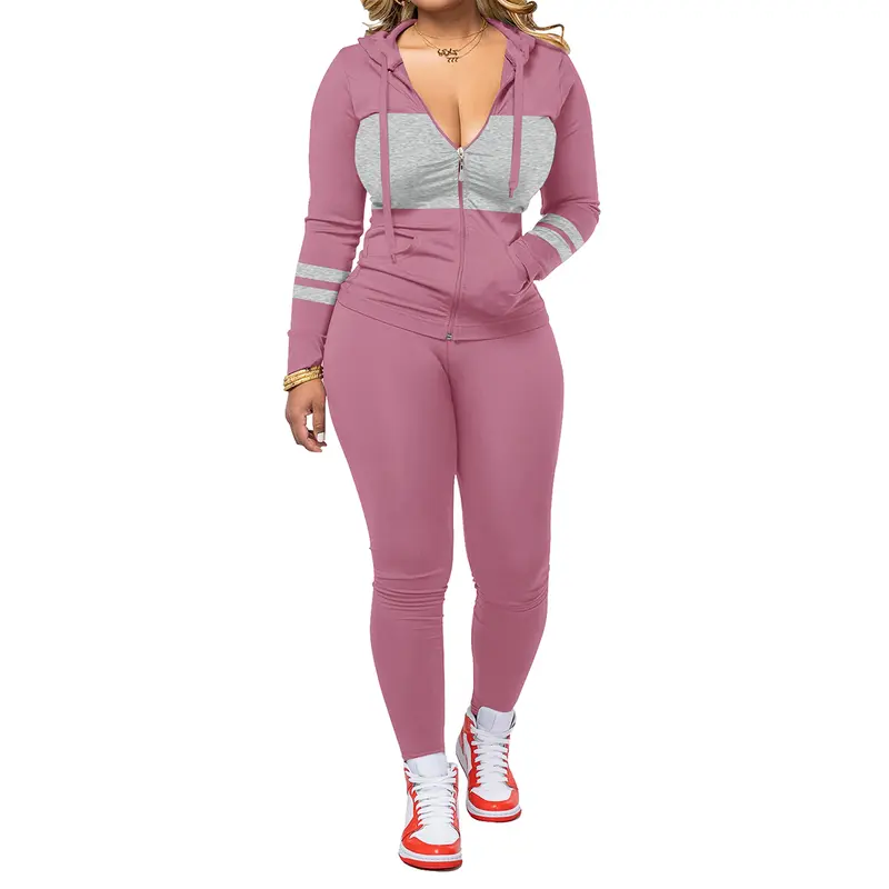 Women’s Casual Hooded Jacket & Trousers Set – Autumn/Winter