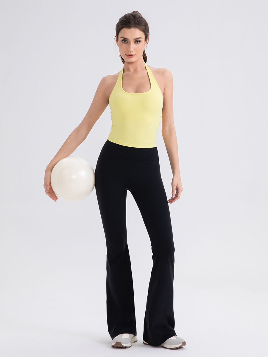 Women’s Halter Neck Yoga Tank Top with Built-In Bra – Barely-There Feel, Breathable & Stretchy for Yoga, Running, Travel & Everyday Wear