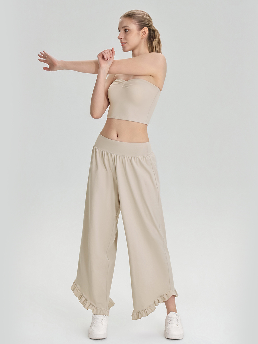 Women’s Strapless Yoga Top with Built-In Bra – Non-Slip, Breathable & Stretchy Sports Bra Tank