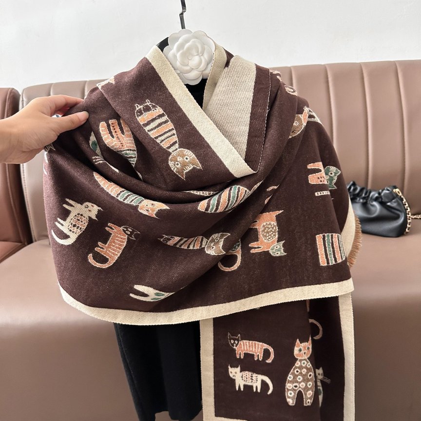 New autumn/winter cat-themed fashion cashmere scarf