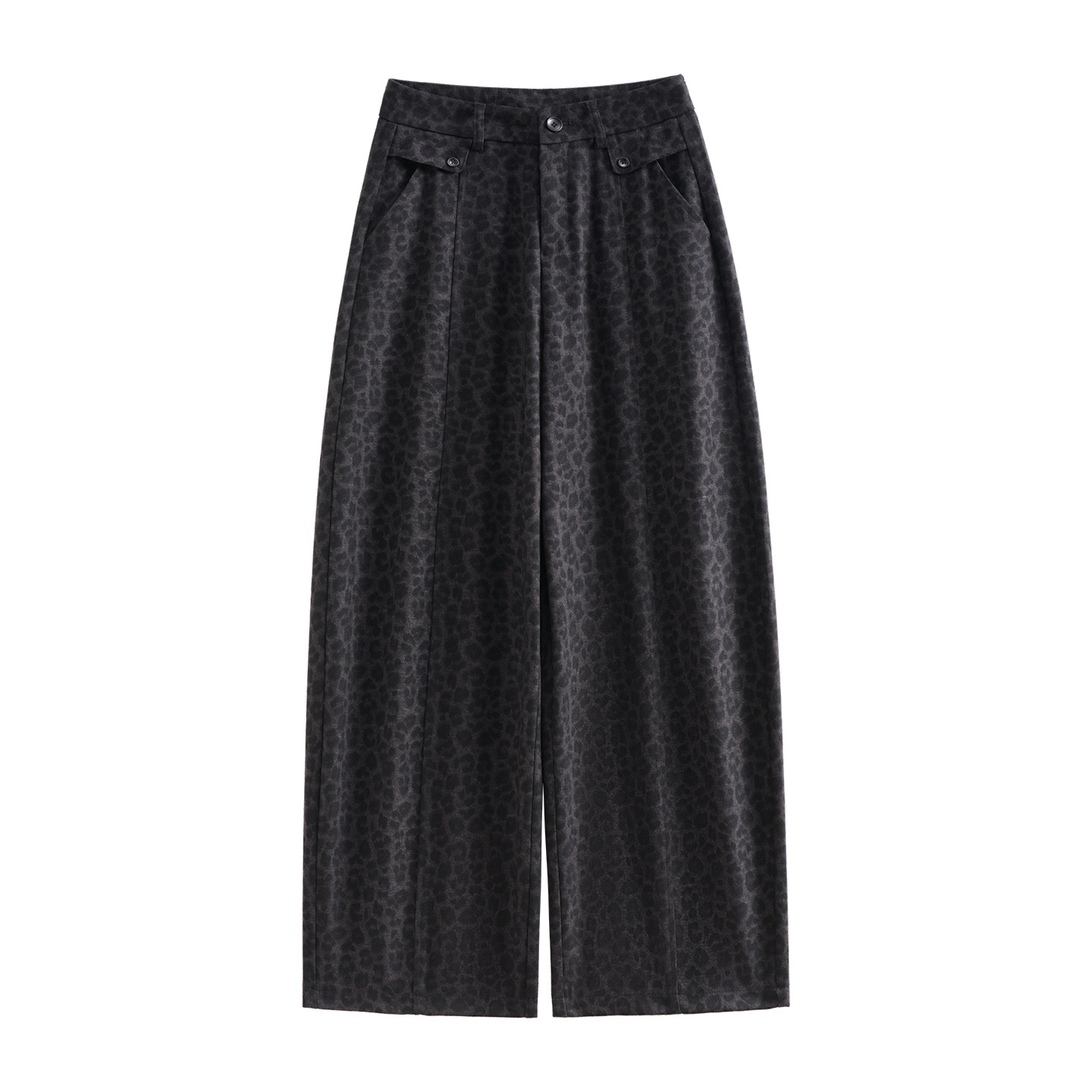 Women’s Leopard Print Cropped Wide-Leg Pants – Relaxed Casual Trousers