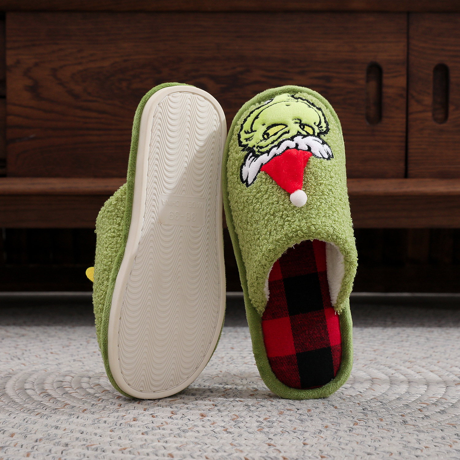 OLYRA Christmas Cozy Plush Slippers