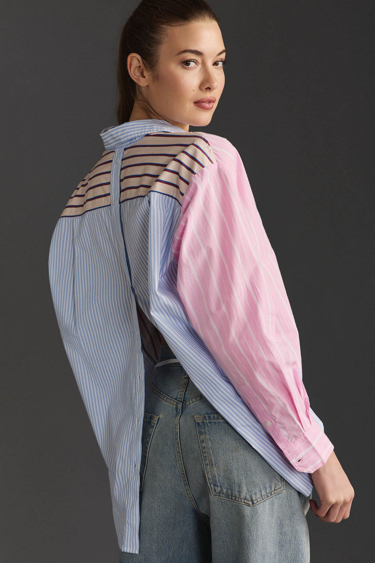 Women’s Fall New Arrival Striped Polo Sweatshirt