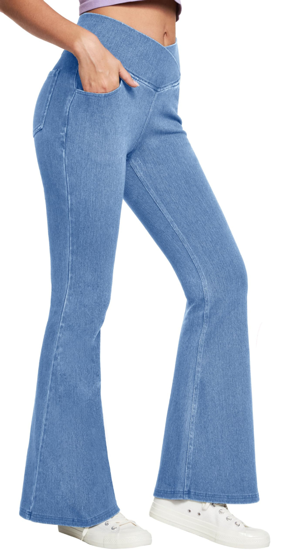  LADIES 360 STRETCHY WIDE LEG HIGH WAIST COTTON JEANS BREATHABLE COTTON SUPER STRTETCH FITS 3 SIZES FROM SIZE 8-24 PLUS SIZE LADIES JEANS