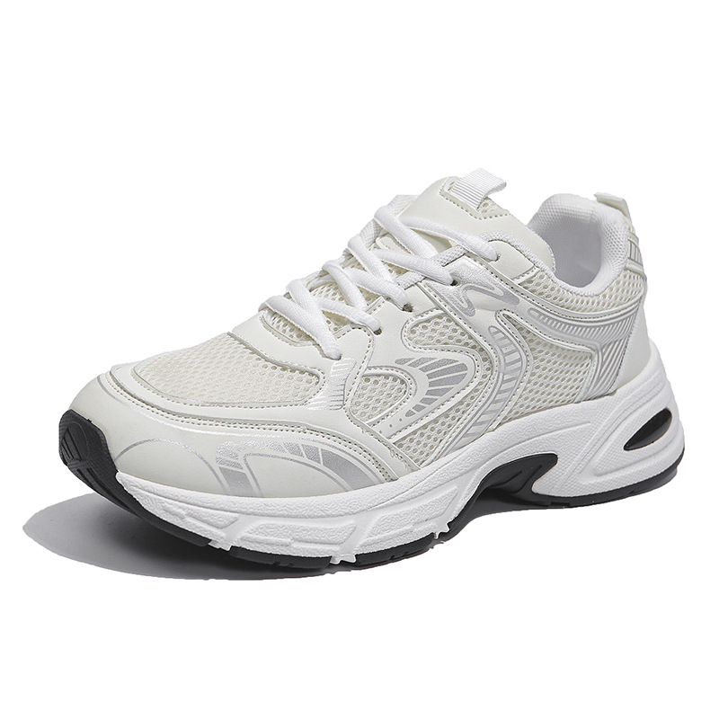 Women's White Full-Mesh Platform Sneakers