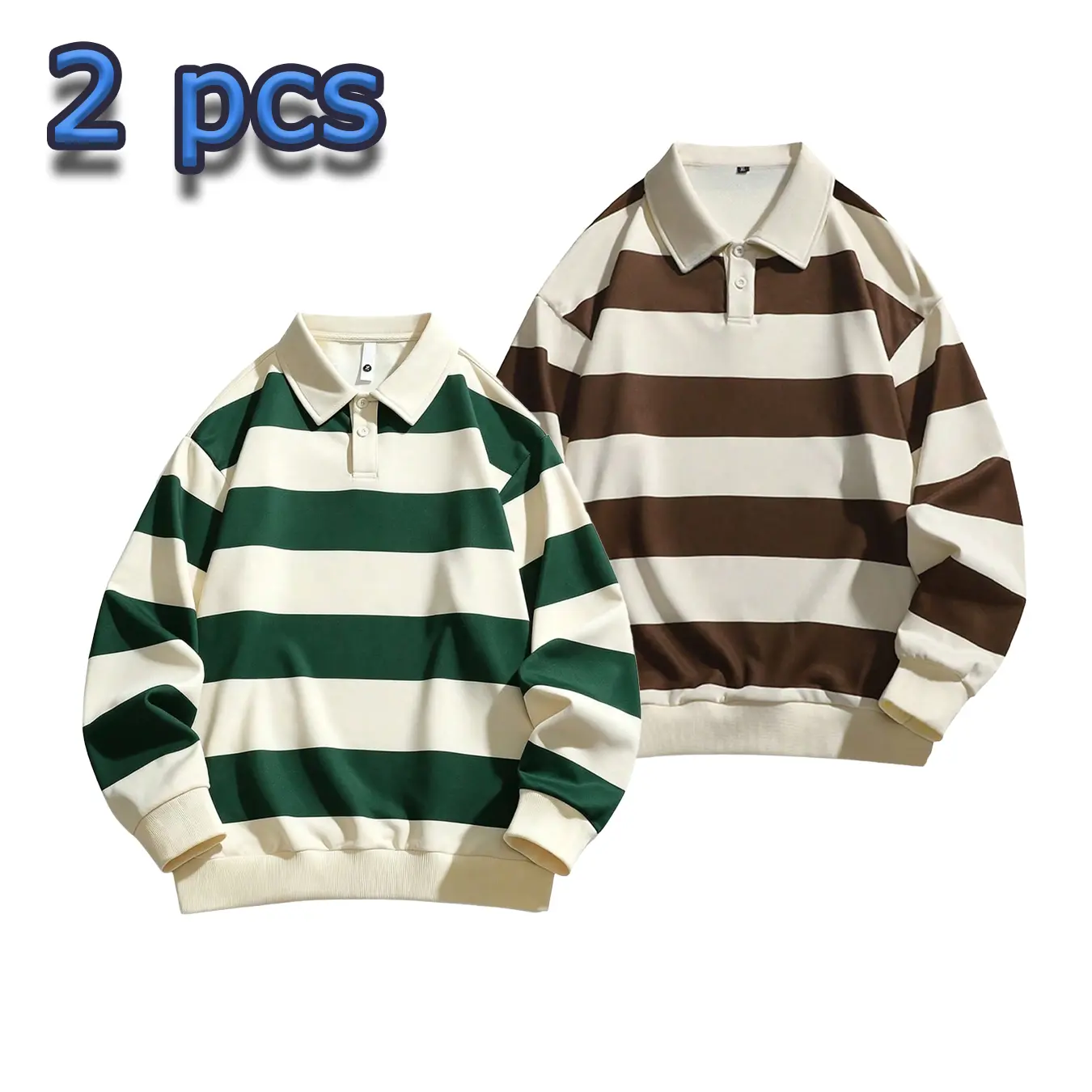 Women’s Fall New Arrival Striped Polo Sweatshirt