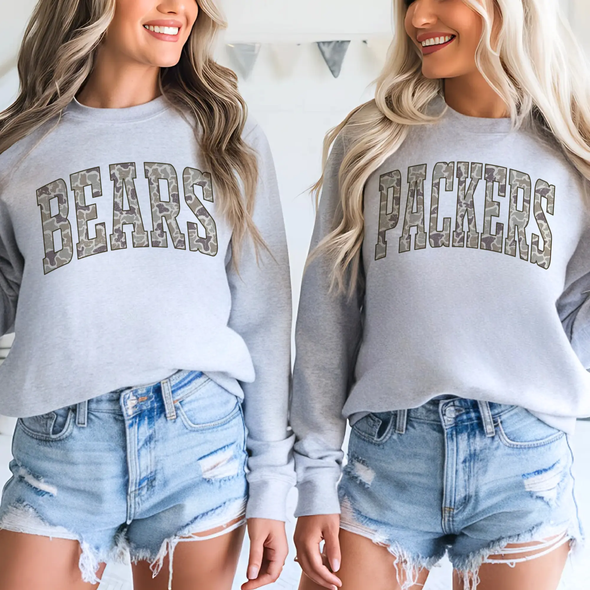 Women’s Camo Football Graphic Sweatshirt – Casual Oversized Style