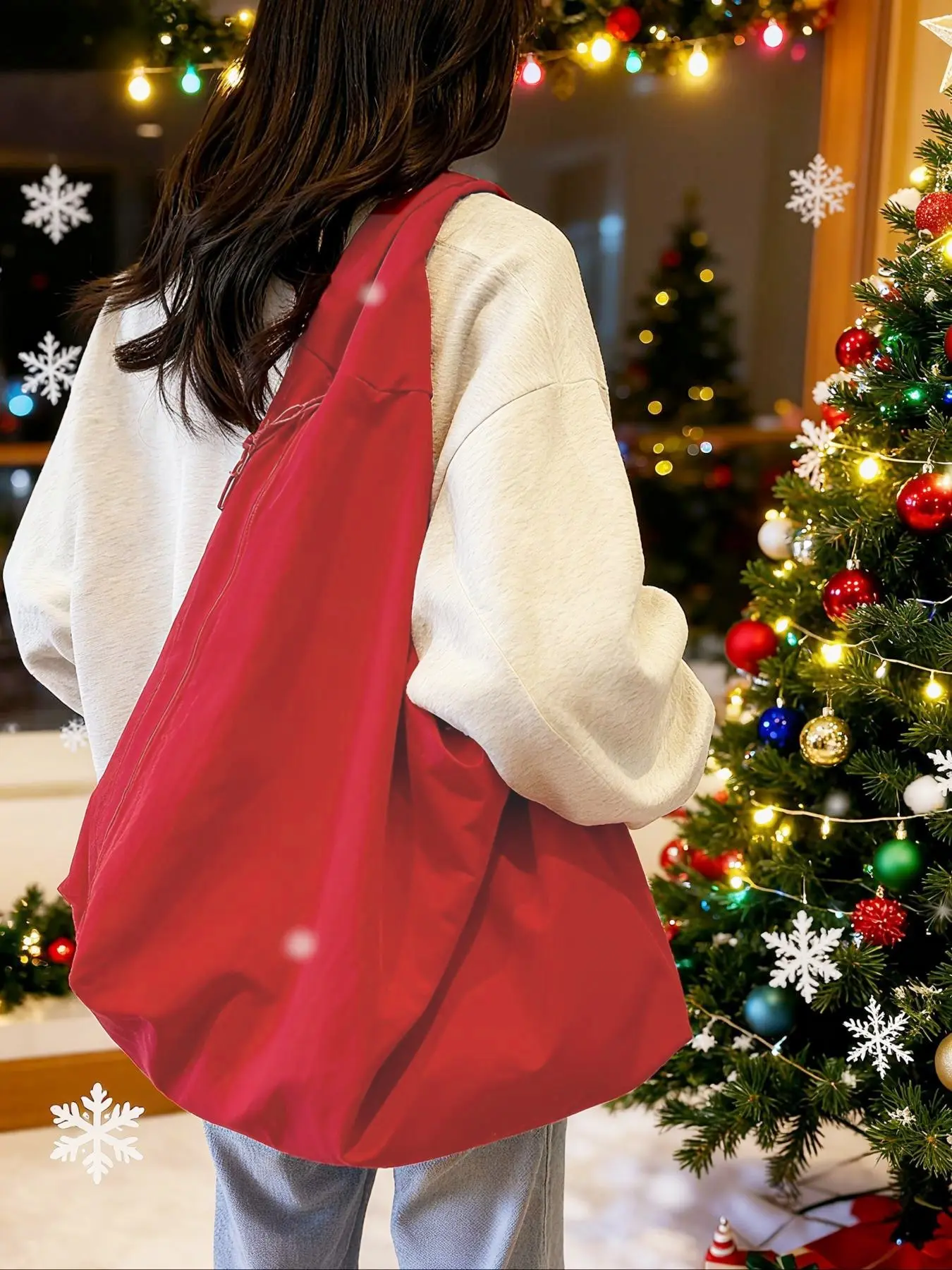 Women's Large Capacity Multi-Pocket Shoulder Bag, Velvet