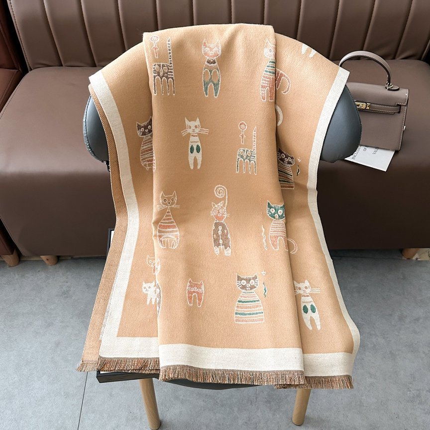New autumn/winter cat-themed fashion cashmere scarf