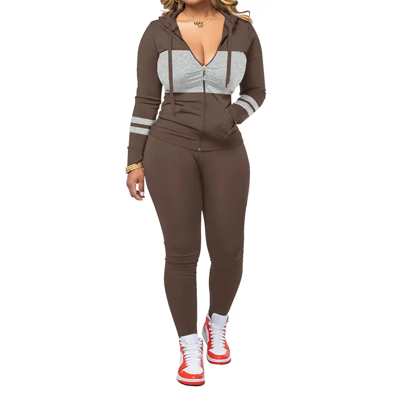 Women’s Casual Hooded Jacket & Trousers Set – Autumn/Winter