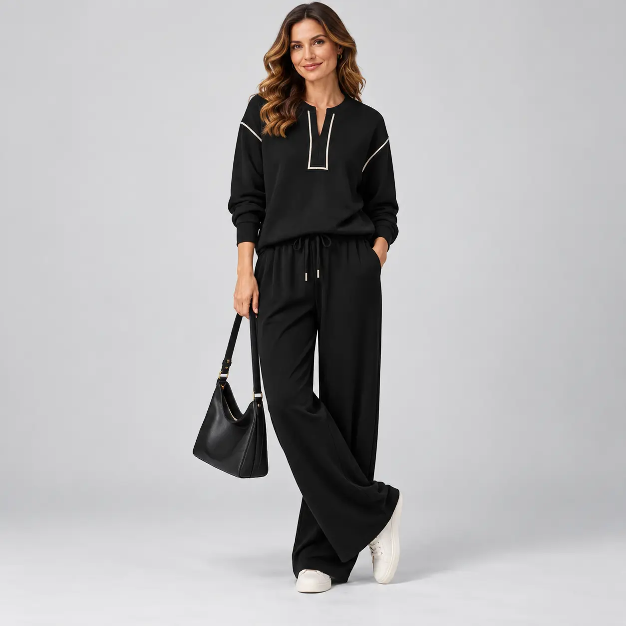  2-Piece Lounge Set, Long Sleeve Pants Top Set