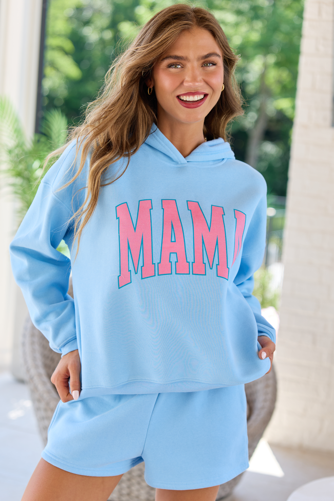 Light Blue Graphic Hoodie
