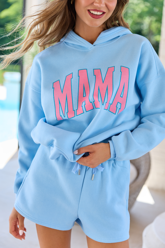 Light Blue Graphic Hoodie