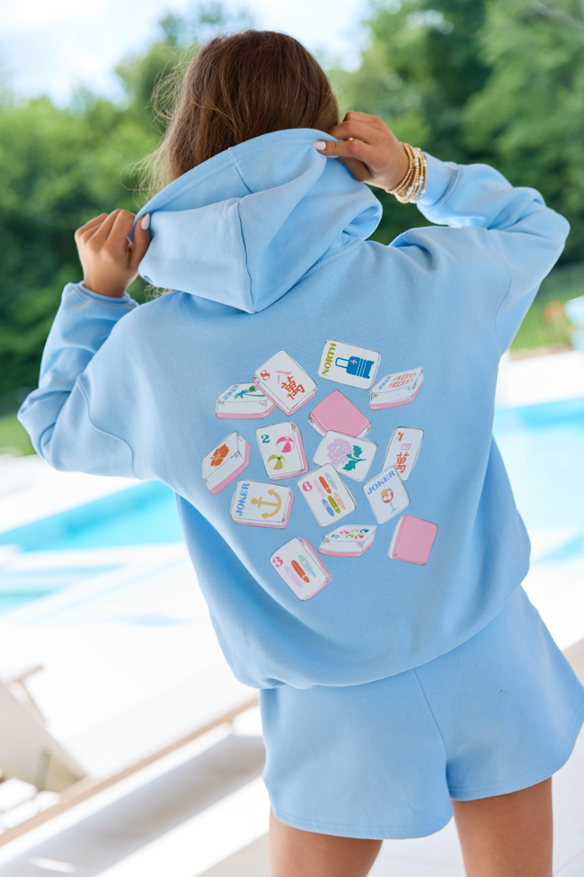 Light Blue Graphic Hoodie