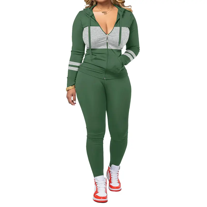 Women’s Casual Hooded Jacket & Trousers Set – Autumn/Winter