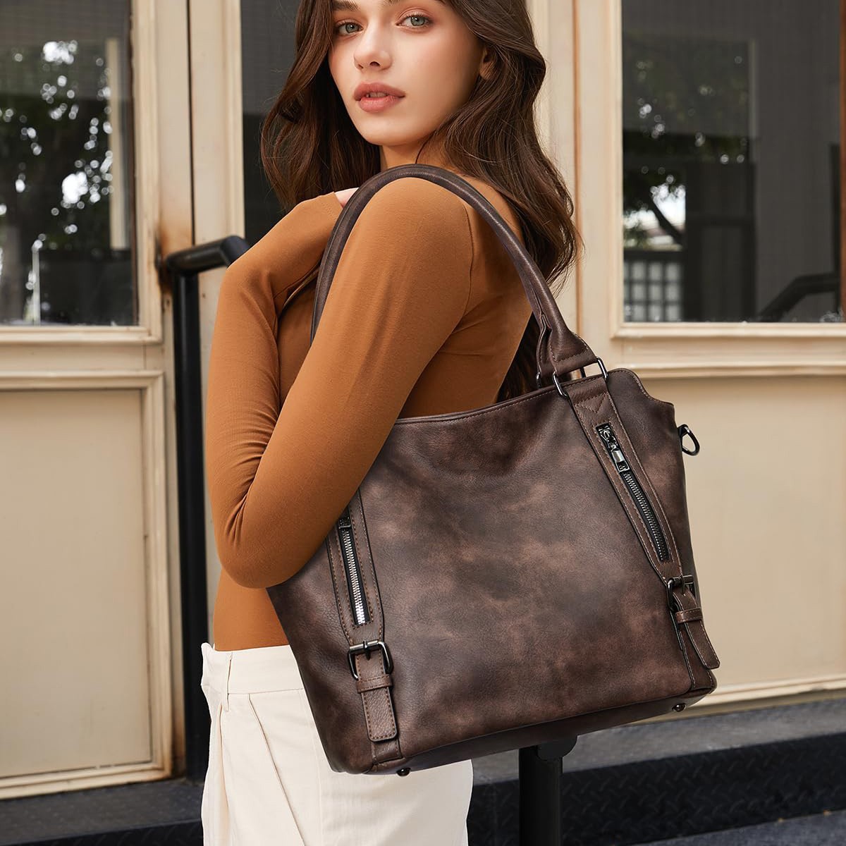 OLYRA European Retro  Shoulder Crossbody Tote Bag