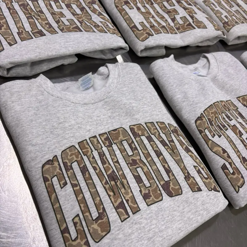 Women’s Camo Football Graphic Sweatshirt – Casual Oversized Style