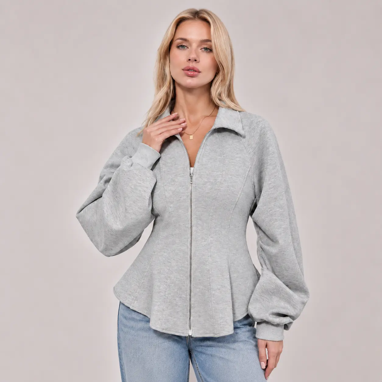 Women's Sculptural Corset Zip-Up Jacket