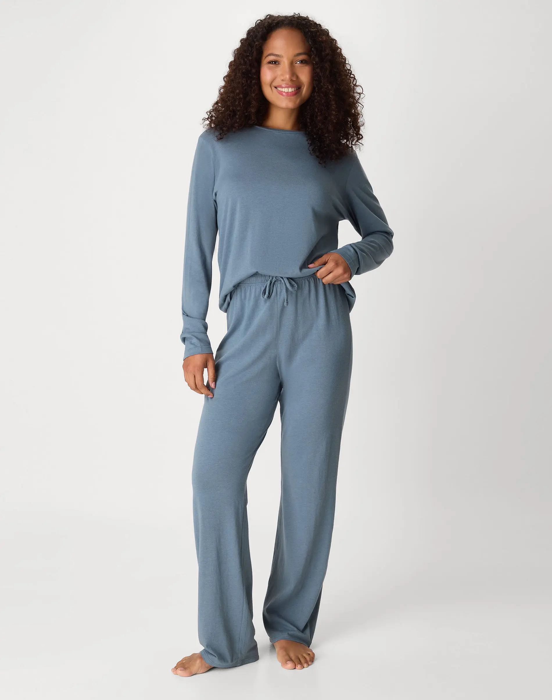 Women's 2-Piece Bamboo-Blend Loungewear Set, Crew