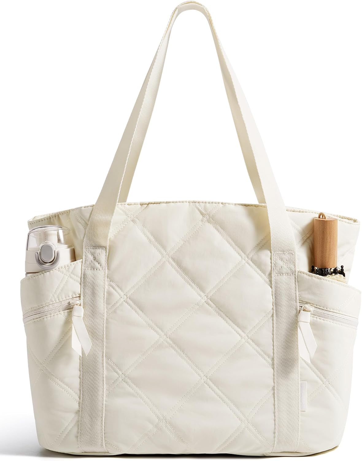 OLYRA Tote Bag for Women, 20L Puffer Work Tote with Zipper