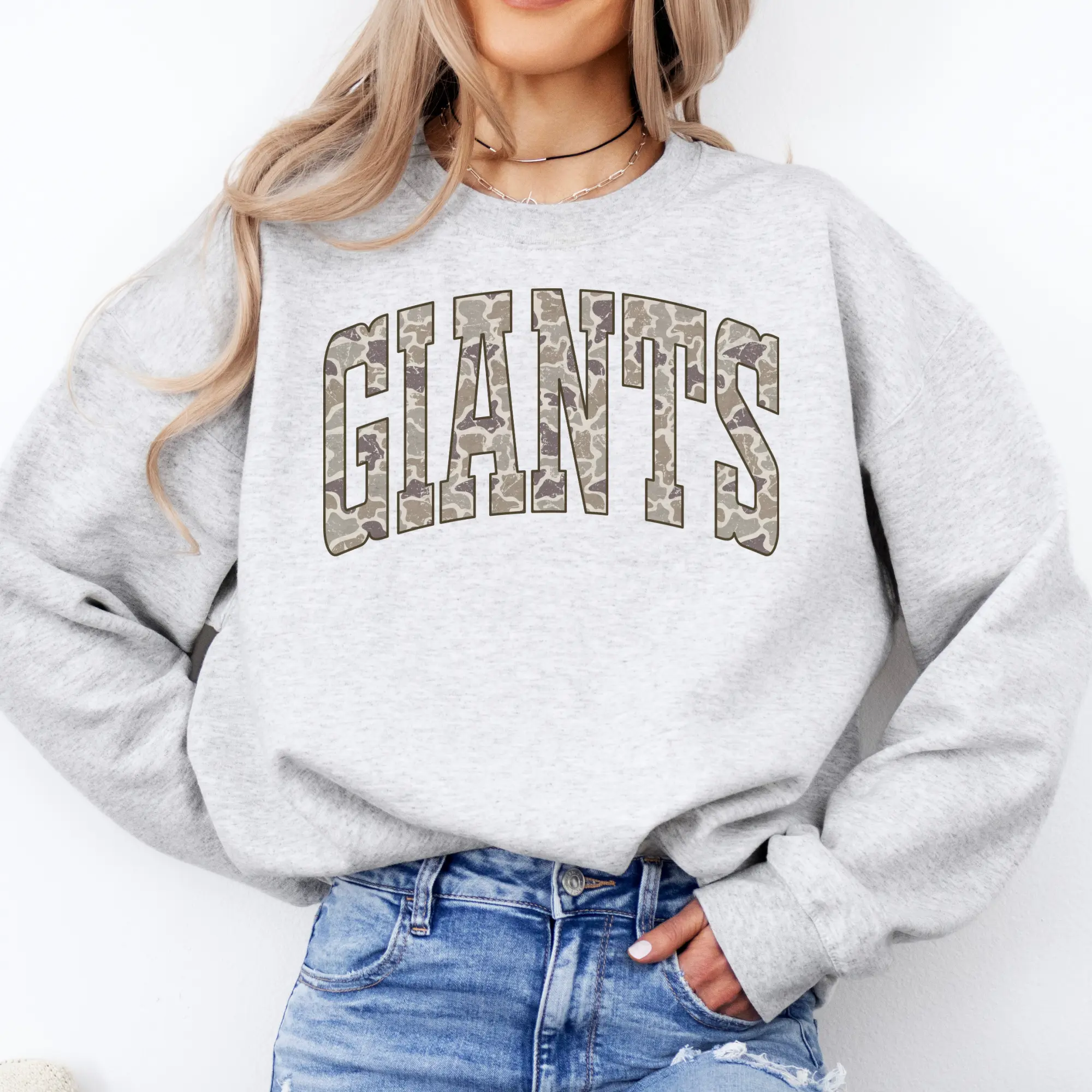 Women’s Camo Football Graphic Sweatshirt – Casual Oversized Style