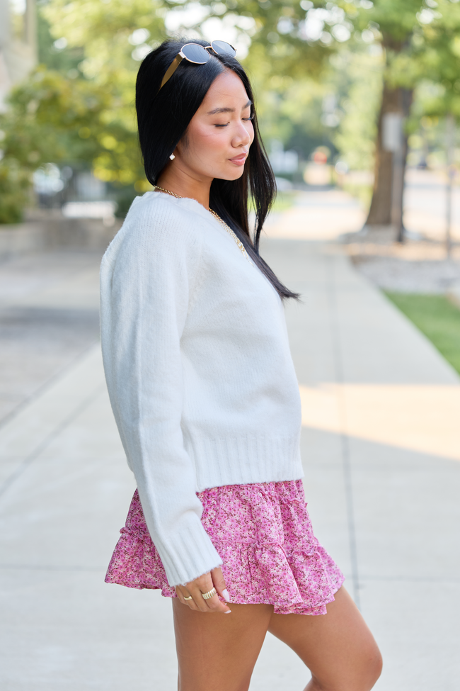 Ivory V-Neck Sweater